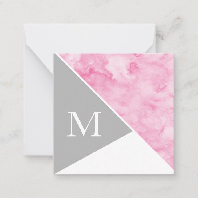 Pink Grey White Colour Block Card (Front)
