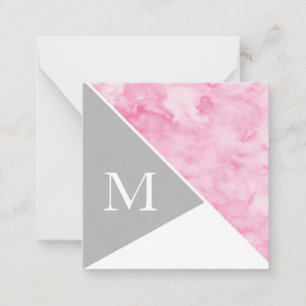 Pink Grey White Colour Block Card