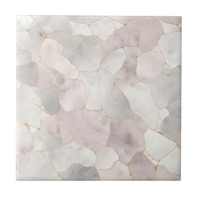 Pink Grey White Marble Kitchen Bathroom Remodel Tile (Front)