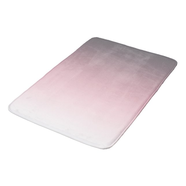 Pink Grey White Ombre Bath Mat (Angled)