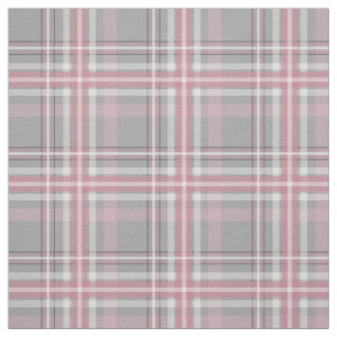 pink grey white plaid fabric