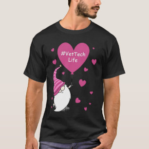 Pink Grome Heart Vet Tech Life Balloon Valentine's T-Shirt