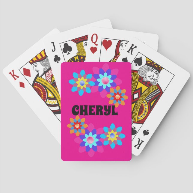 PINK GROOVY HIPPIE CUSTOM PLAYING CARDS (Back)