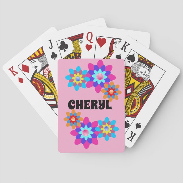 PINK GROOVY HIPPIE CUSTOM PLAYING CARDS (Back)