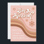 Pink Groovy Retro Bat Mitzvah Invitation<br><div class="desc">Can be customised to suit your needs.

// Looking for matching or complementary items? Other stationery from the set available in the ‘collections’ section of my store.

// Need help customising your design? Got other ideas? Feel free to contact me (Zoe) directly.</div>