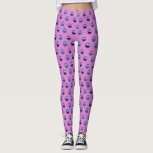 Pink Grover Face Pattern Leggings
