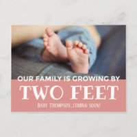 Pink Growing by Two Feet Stripes Adoption New Baby