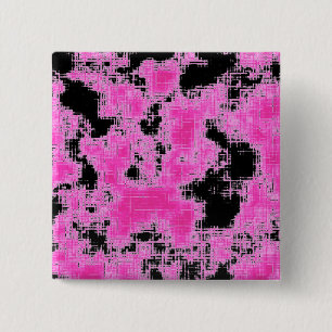 Pink Grunge 15 Cm Square Badge