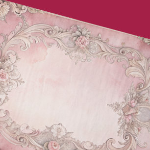 Pink Grunge Antique Frame Decoupage Tissue Paper