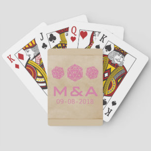 Pink Grunge D20 Dice Gamer Playing Cards