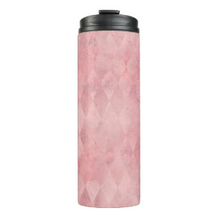 Pink Grunge Harlequin Pattern Thermal Tumbler