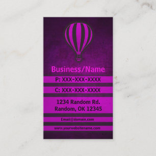 Pink grunge hot air balloon custom business cards