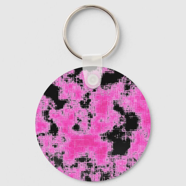 Pink Grunge Key Ring (Front)