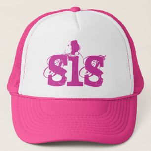 PINK Grunge Text SIS Trucker Hat