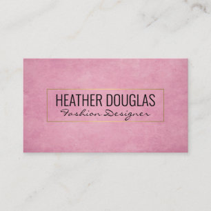 Pink Grunge Texture Background Gold Frame Business Card