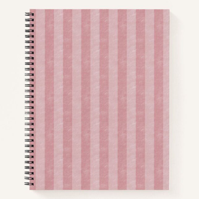 Pink Grungy Stripes Notebook (Front)