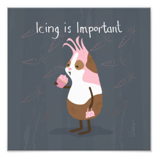 Pink Guinea Pig with Cupcake Art Photo Print