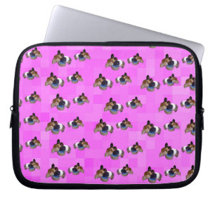 Pink Guinea Pigs Pattern, 10 inch Laptop Sleeve