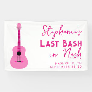 Pink Guitar Last Bash in Nash Bachelorette Banner