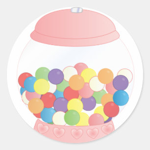 Pink Gumball Machine Classic Round Sticker