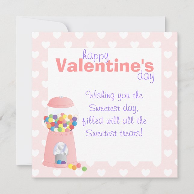 Pink Gumball Machine Holiday Card (Front)