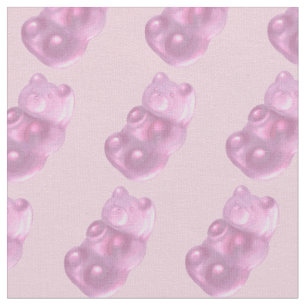 Pink Gummy Bear Pattern Fabric