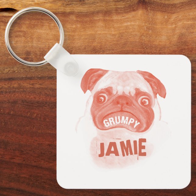 Pink Gumpy Puggy Key Ring (Front)