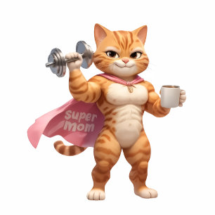 Pink Gym Cat Wrapping Paper – Funny Fitness Gift 