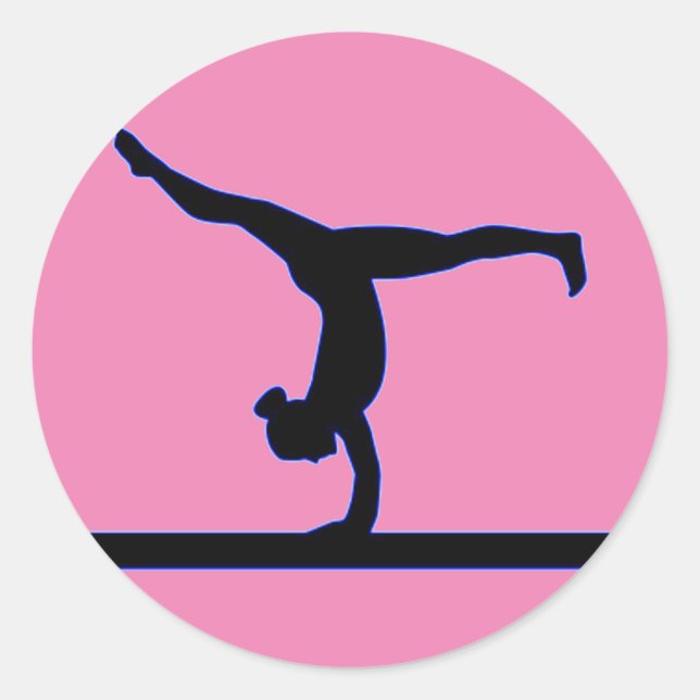 Pink gymnastics stickers (Front)