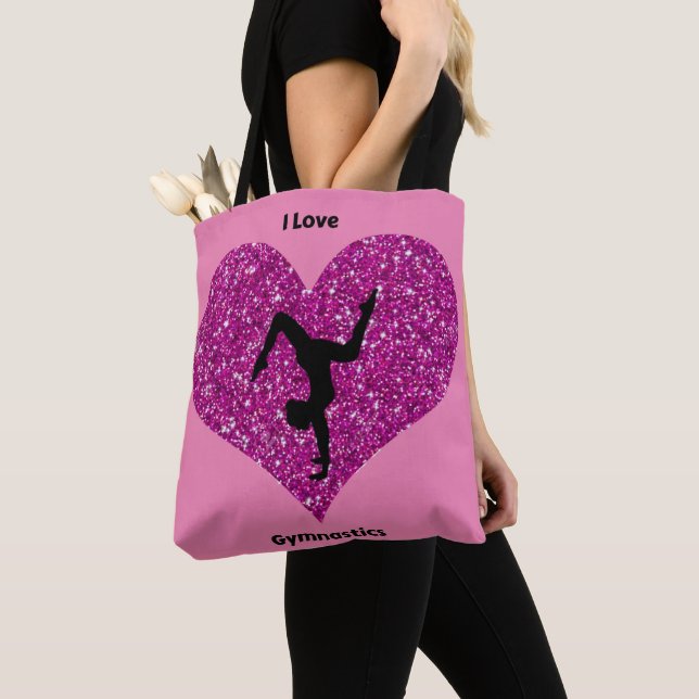 Pink Gymnastics Tote Bag (Close Up)