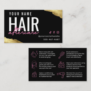 Pink Hair Aftercare Card