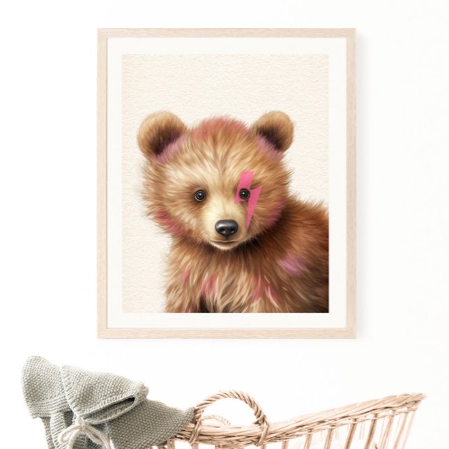 Pink Hair Bear Nursery Poster (Creator Uploaded)