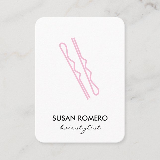 Pink Hair Pins Appointment Card (Front)