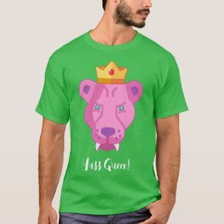Pink Hair Queen Lioness Custom Text T-Shirt