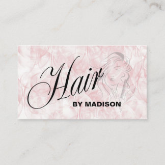 Pink Hair Stylist QR Code  Business Card