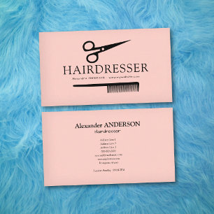 Pink Hairdresser Business Card