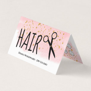 Pink Hairdressers Business Folded Loyalty Card