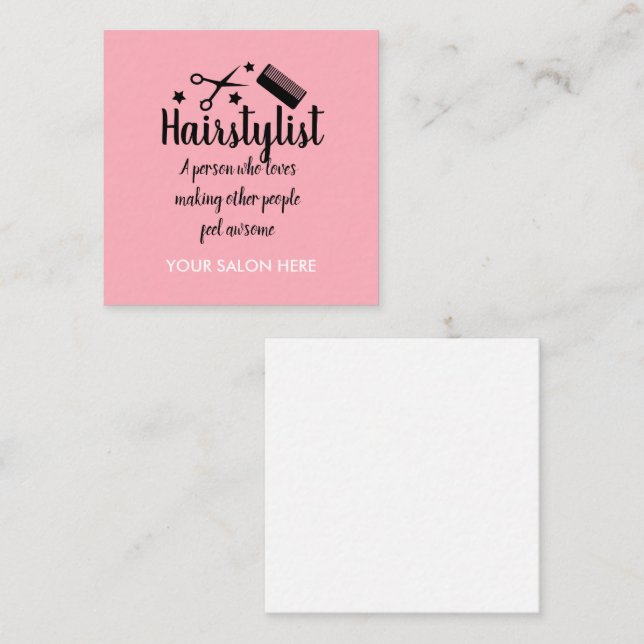 Pink Hairstylist Quote Funny Hairdresser Stars  Enclosure Card (Front/Back)