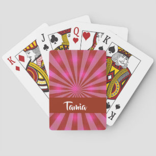 Pink halftone pattern playing cards