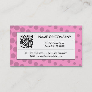 pink halftone QR code Business Card