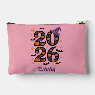 Pink Halloween 2026 Pumpkins Witch Hat Spooky Accessory Pouch