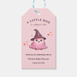 Pink Halloween A Little Boo Baby Shower  Gift Tags