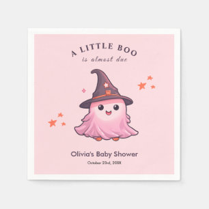 Pink Halloween A Little Boo Baby Shower Napkin