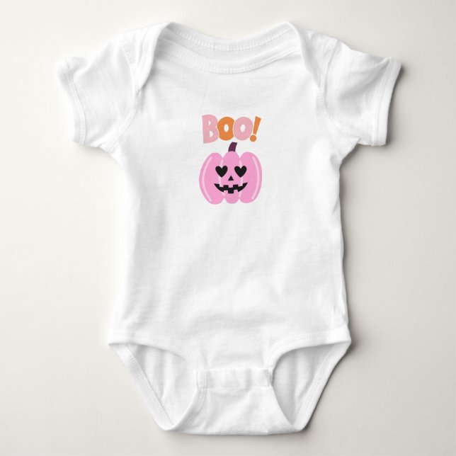 Pink Halloween Baby Bodysuit (Front)