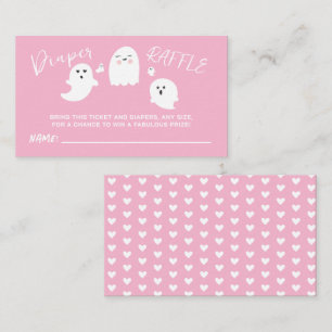 Pink Halloween Baby Diaper Raffle Enclosure Card