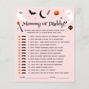 Pink Halloween Baby Shower Mummy Or Daddy Game