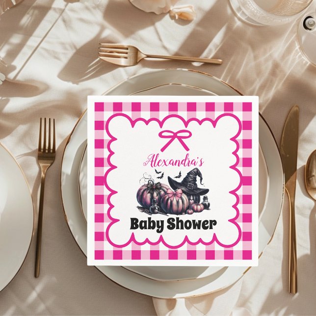 Pink Halloween Baby Shower Napkin (Creator Uploaded)