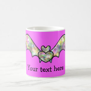 Pink Halloween Bat And Heart Coffee Mug
