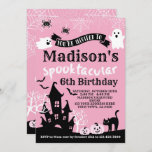 Pink Halloween Birthday Invitation<br><div class="desc">Customise this cute "Pink Halloween" Birthday invitation with your own details!</div>
