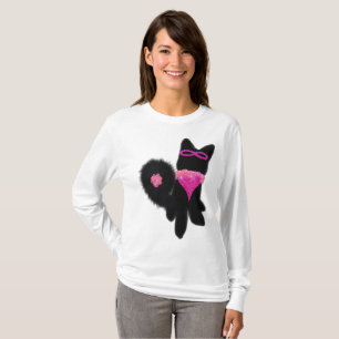 Pink Halloween black dog costume T-Shirt